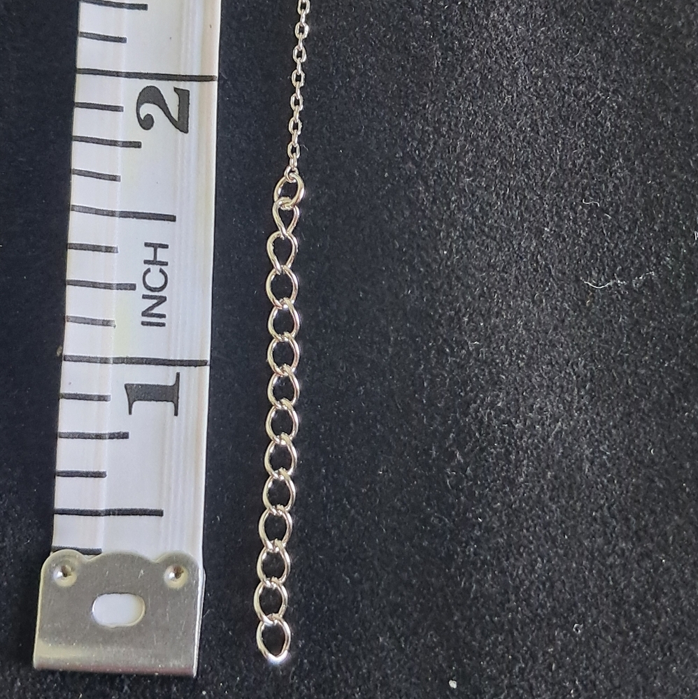 Sterling Silver Double Halo/Circle Cubic Zirconia Necklace - Picture 3 of 8